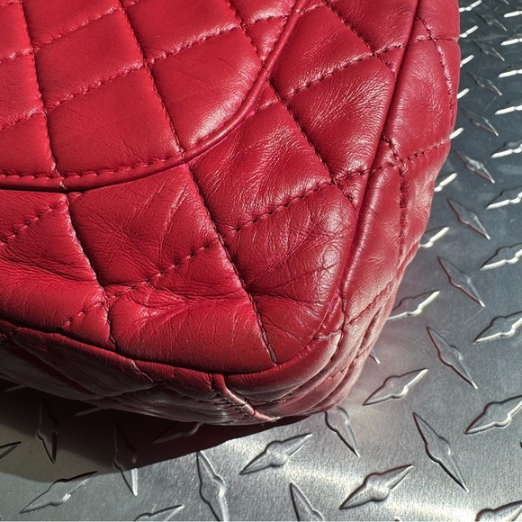 Chanel Lambskin Classic Maxi Flap in Red SHW - Picture 8 of 16